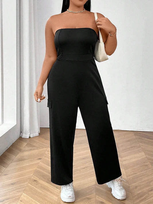 Plus Size Women's Plunge Sleeveless Jumpsuit Yoga Wear One-piece Pants Sports Fitness Outdoor Summer Best Choice