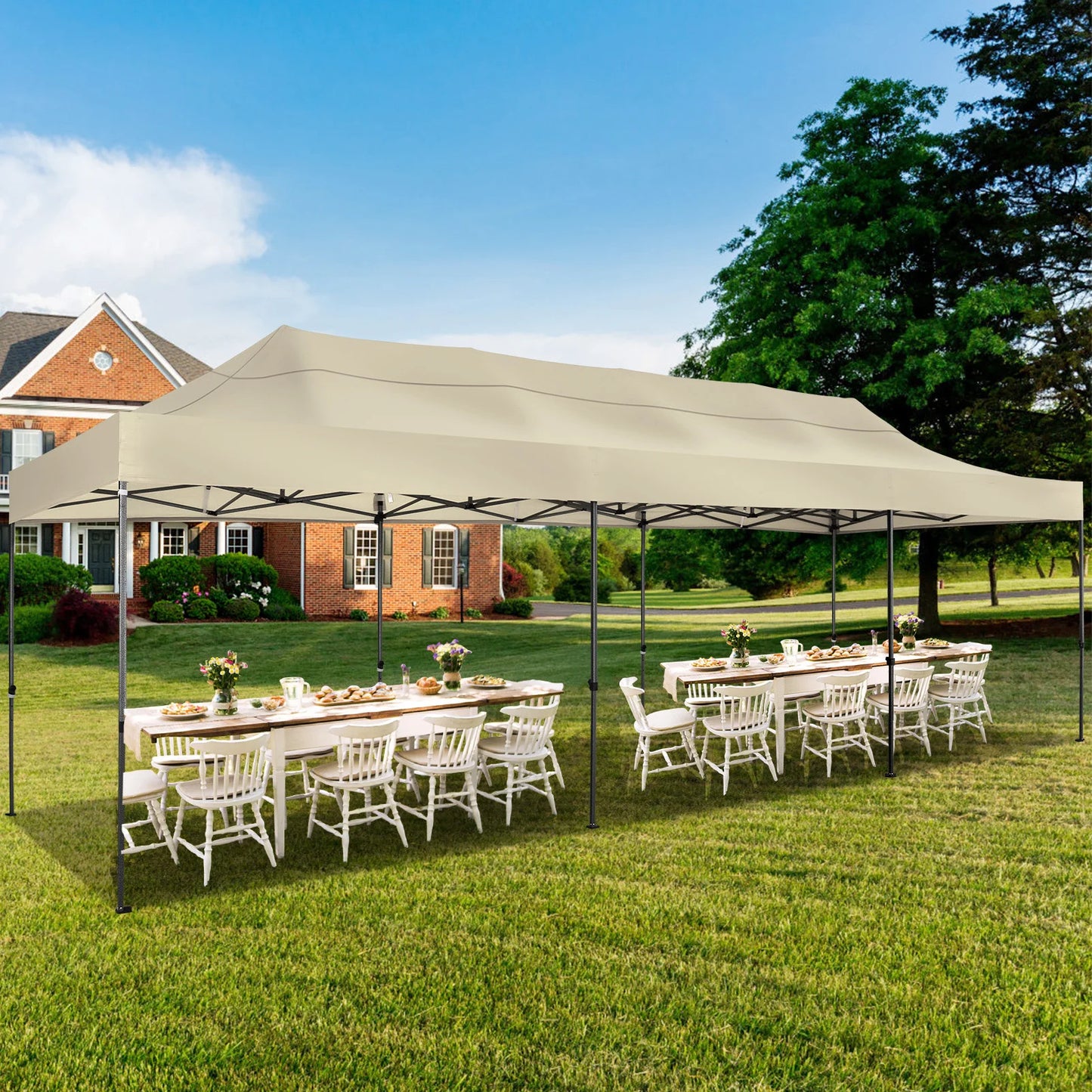 10x30 Heavy Duty Pop up Canopy with 8 sidewalls Stable Wedding Outdoor Tents for Parties Canopy Pop Up Party Tent UPF 50+