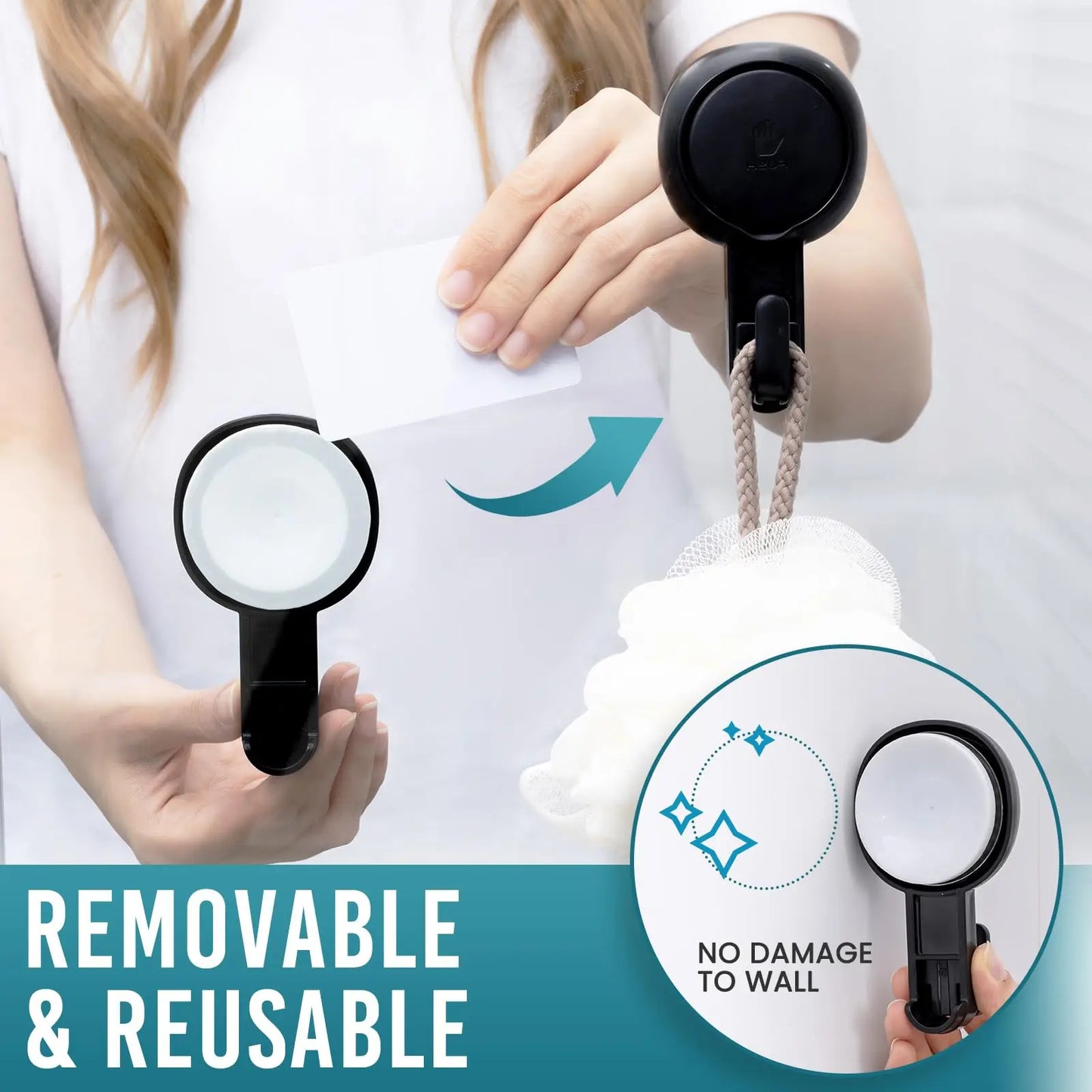 TAILI No Drilling Towel Hook Removable Vacuum Suction Cup Hooks Bathroom Robe Towel Holder Hook Kitchen Hotel Home Accessories