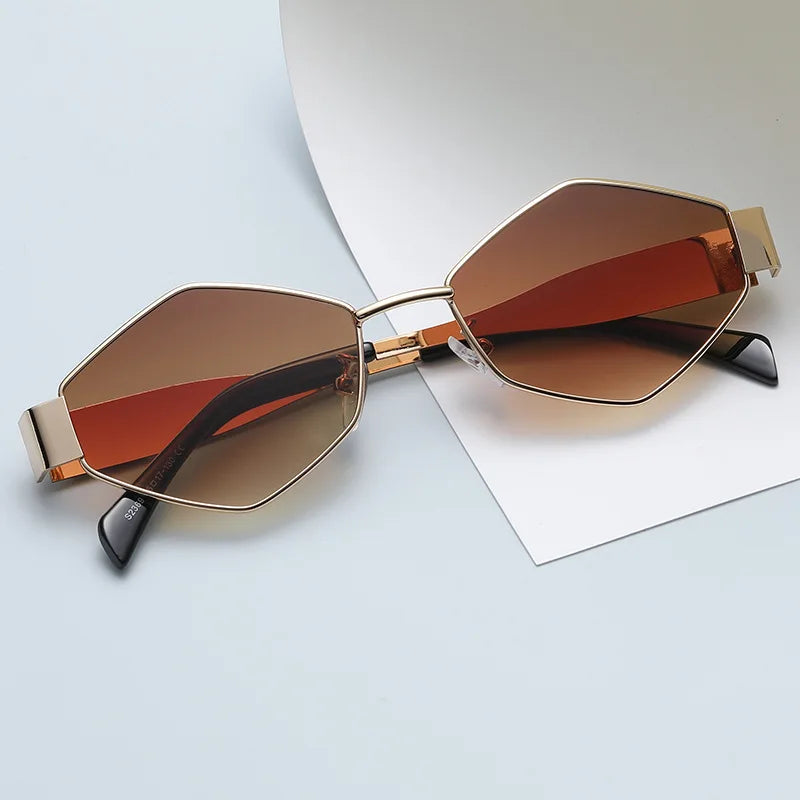 Vintage Special-Shaped Sunglasses Women Men Square Sun Glasses Female Retro Polygon Oculos De Sol for Male Eyeglass Eyewear