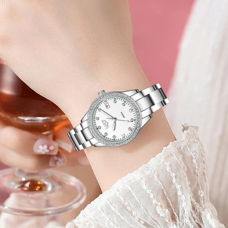 LIGE Fashion Luxury Quartz Watches for Woman Classic Elegant Casual Auto Date Ladies Gifts Diamond Waterproof Women Wristwatches