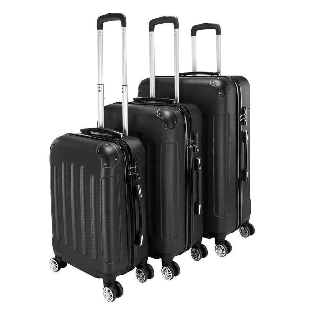 Lot 3 Luggage Set ABS Trolley Spinner 20"/24"/28" Suitcase Travel Organizer