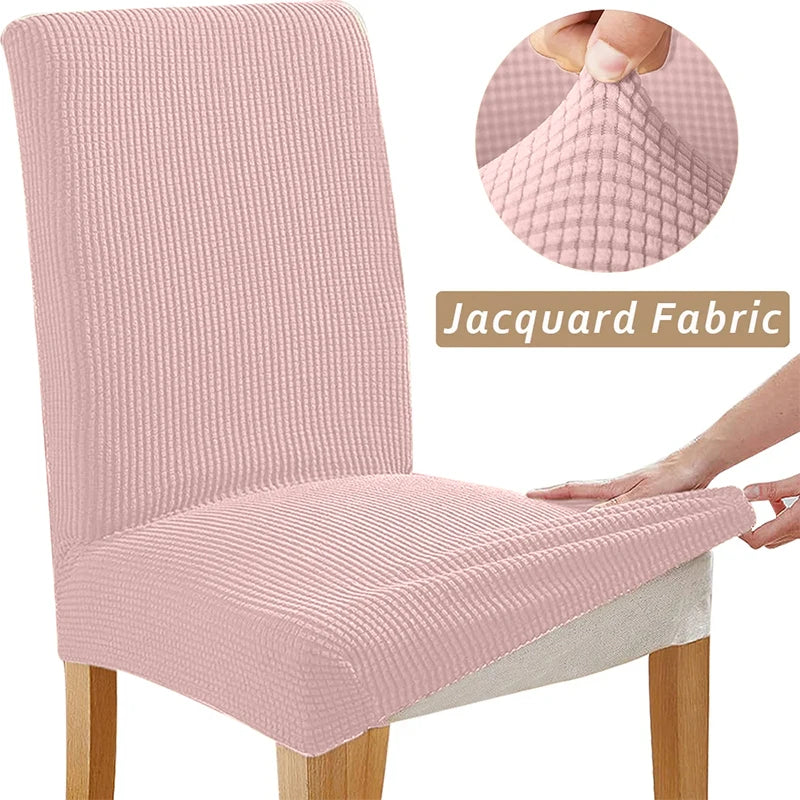 Jacquard Chair Cover, Durable Elastic Fabric Dining Chairs Cover, Stretch Covers For Kitchen Dining Room Chairs, Home Decor