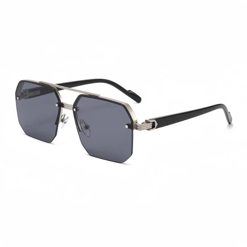 New men's driving sunglasses look slim and UV resistant, with a high-end feel and half frame design