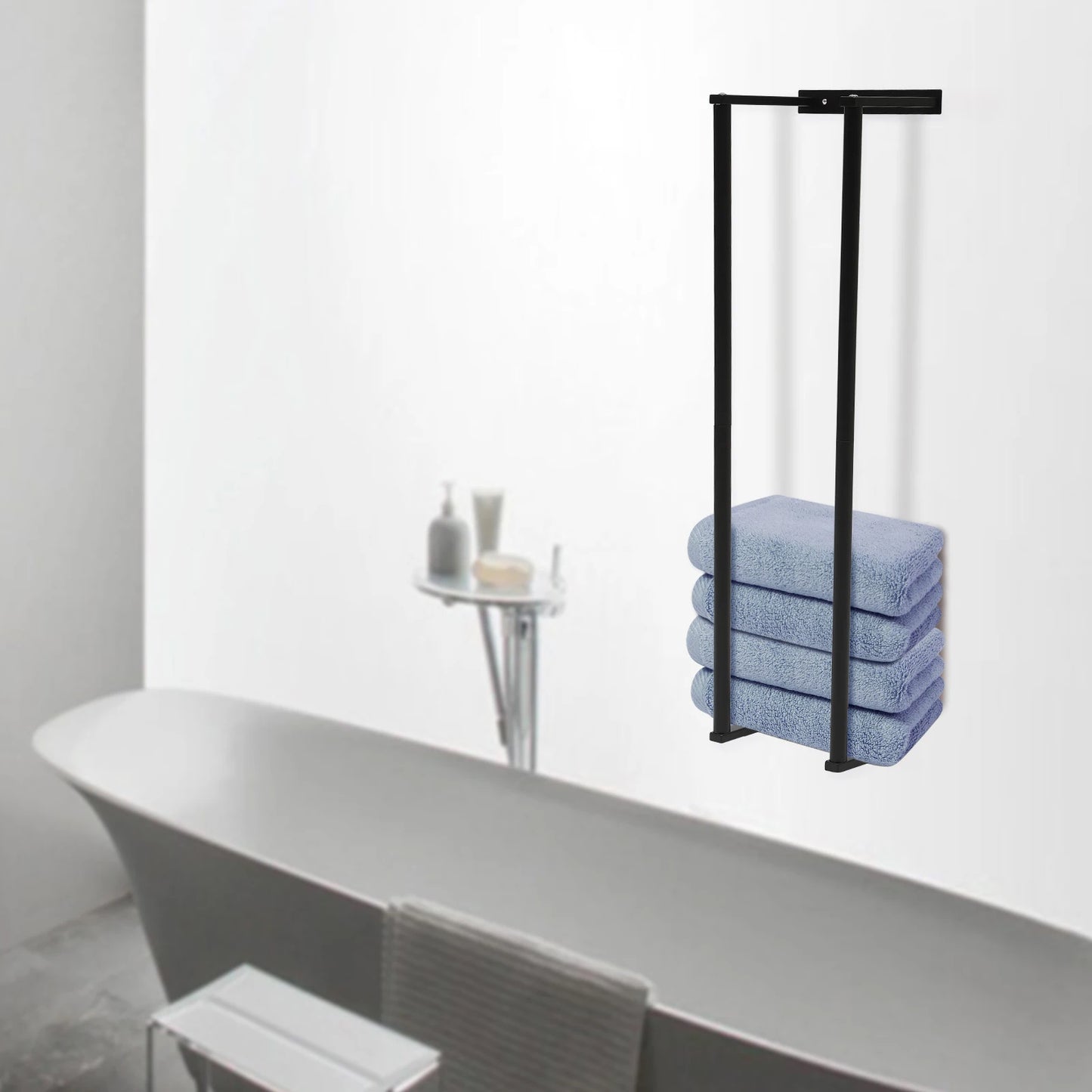 Towel Rack for Bathroom, Towel Storage Wall Mounted Bath Towel Holder for Folded Large Towel Washcloths, Bathroom Organize