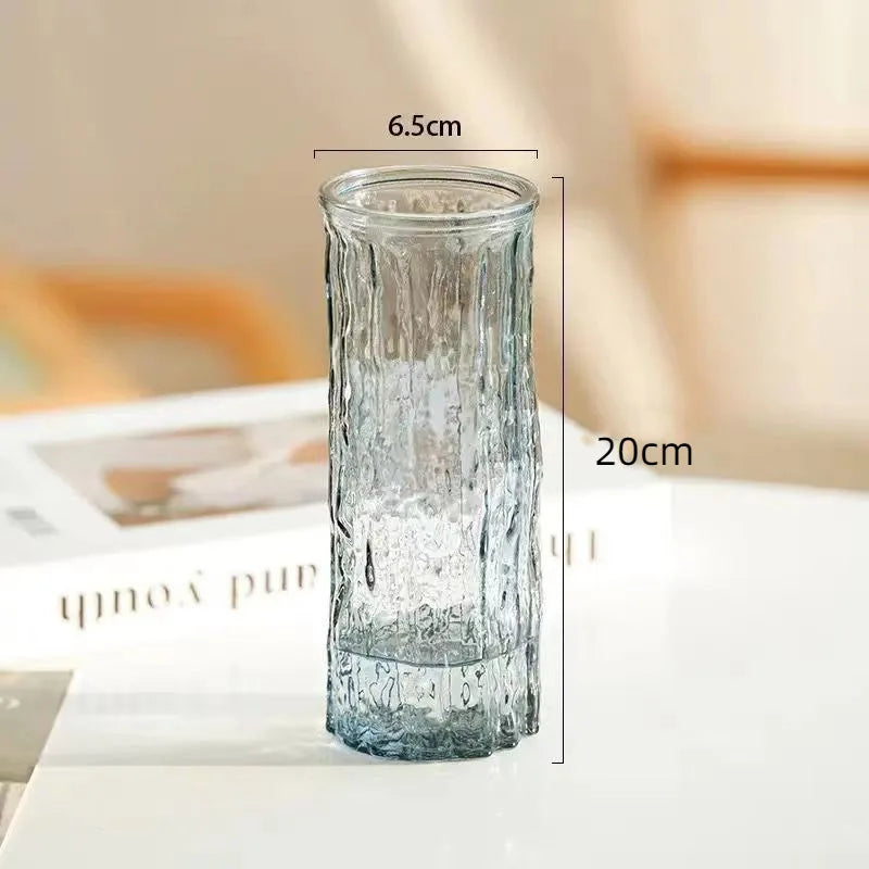 Transparent Glass Vase Flower Arrangement Art Dried Fresh Flowers Roses Office Desktop Living Room Bedroom Wedding Dining Room