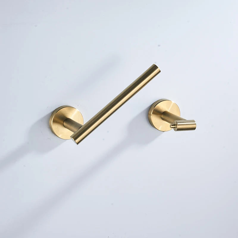 Stainless Steel Toilet Paper Holder Wall Mounted Toilet Paper Roll Holder Golden Bathroom Tissue Hanger Household Items Hardware