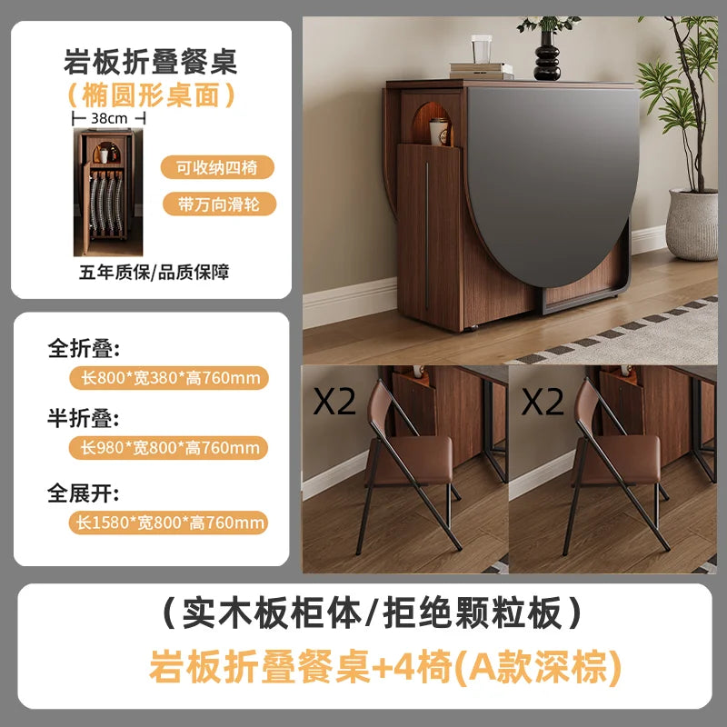 Modern Simpledining Table Sets Extendable Space Saving Folding Table Portable Tavolo Pranzo Allungabile Living Room Furniture