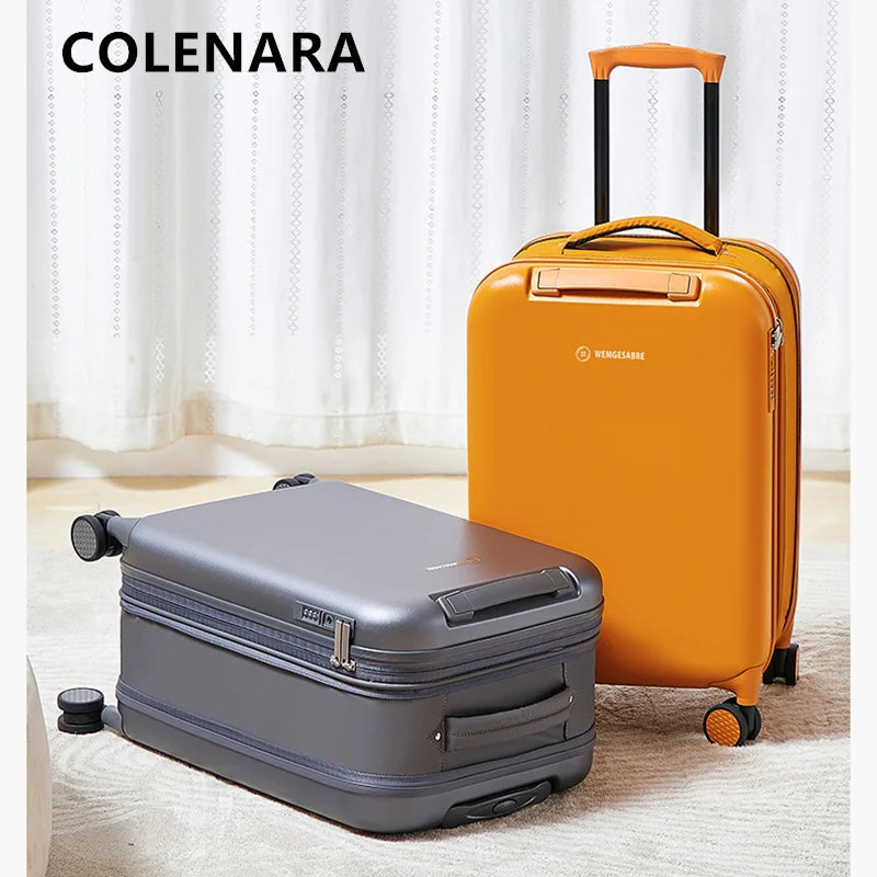 COLENARA ABS+PC Suitcase Large Capacity Trolley Case 20"24"28 Inch Boarding Box Women's Ultra-lightweight Rolling Luggage