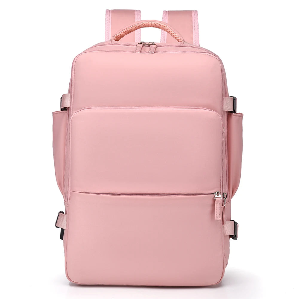 Large Capacity Women's Travel Backpack with Shoe Compartment,Carry-On,Business Laptop Bag,Adjustable Shoulder Straps,USB Powered