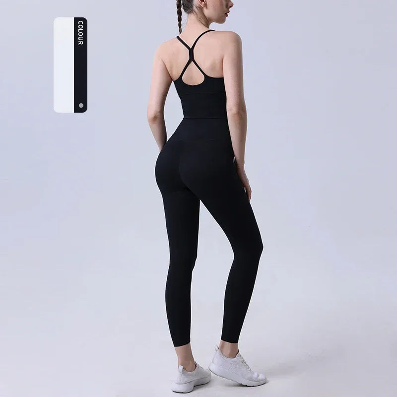 2 Piece Yoga Clothes Women's Tracksuit Athletic Wear Pilates Fitness Suit Gym Workout Push Up Clothes Sports Bra Leggings Suit
