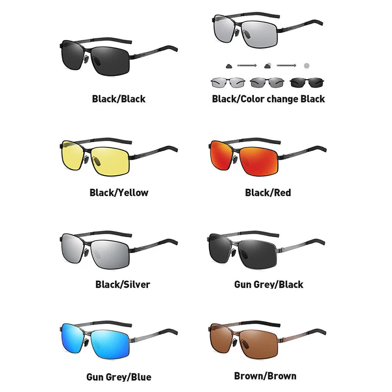 New Mens Polarized Sunglasses Metal Frame Driving Sun Glasses Men Shades Vintage Luxury Brand Designer Night-vision Goggles 2025