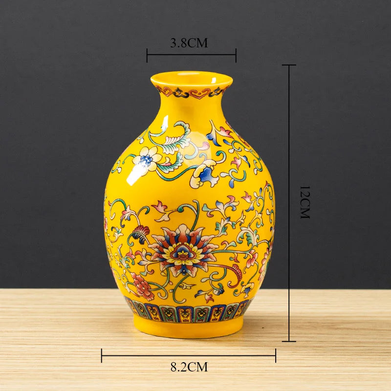 Jingdezhen Porcelain Vase Porch Ornaments Antique Official Enamel Porcelain Antique Collection Round Porcelain Vase Home Decor