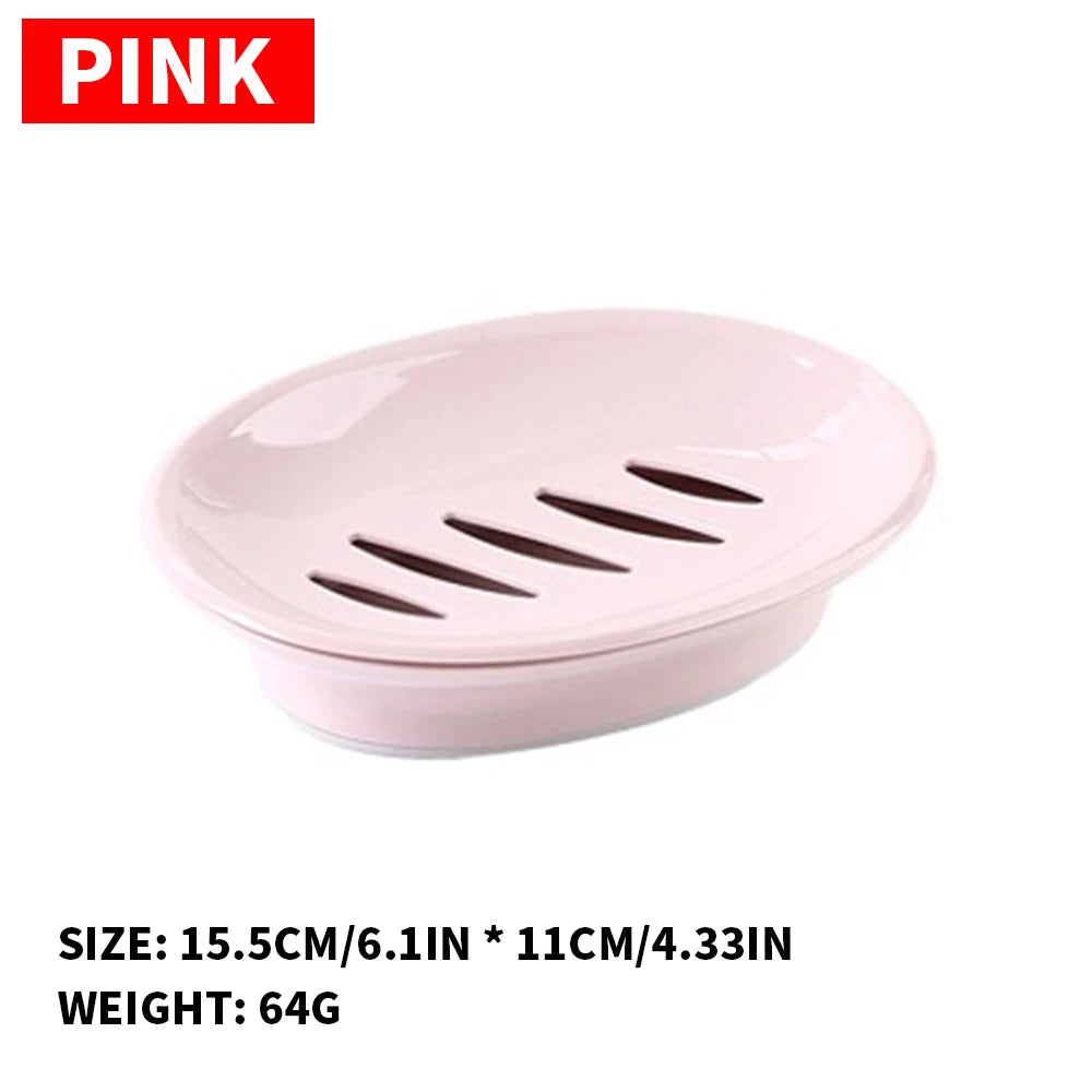 European oval soap box, toilet plastic, simple double compartment draining bathroom, face washing soap box