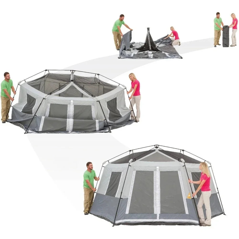 15' x 13' 8-Person Instant Hexagon Cabin Tent, 36.04 lbs