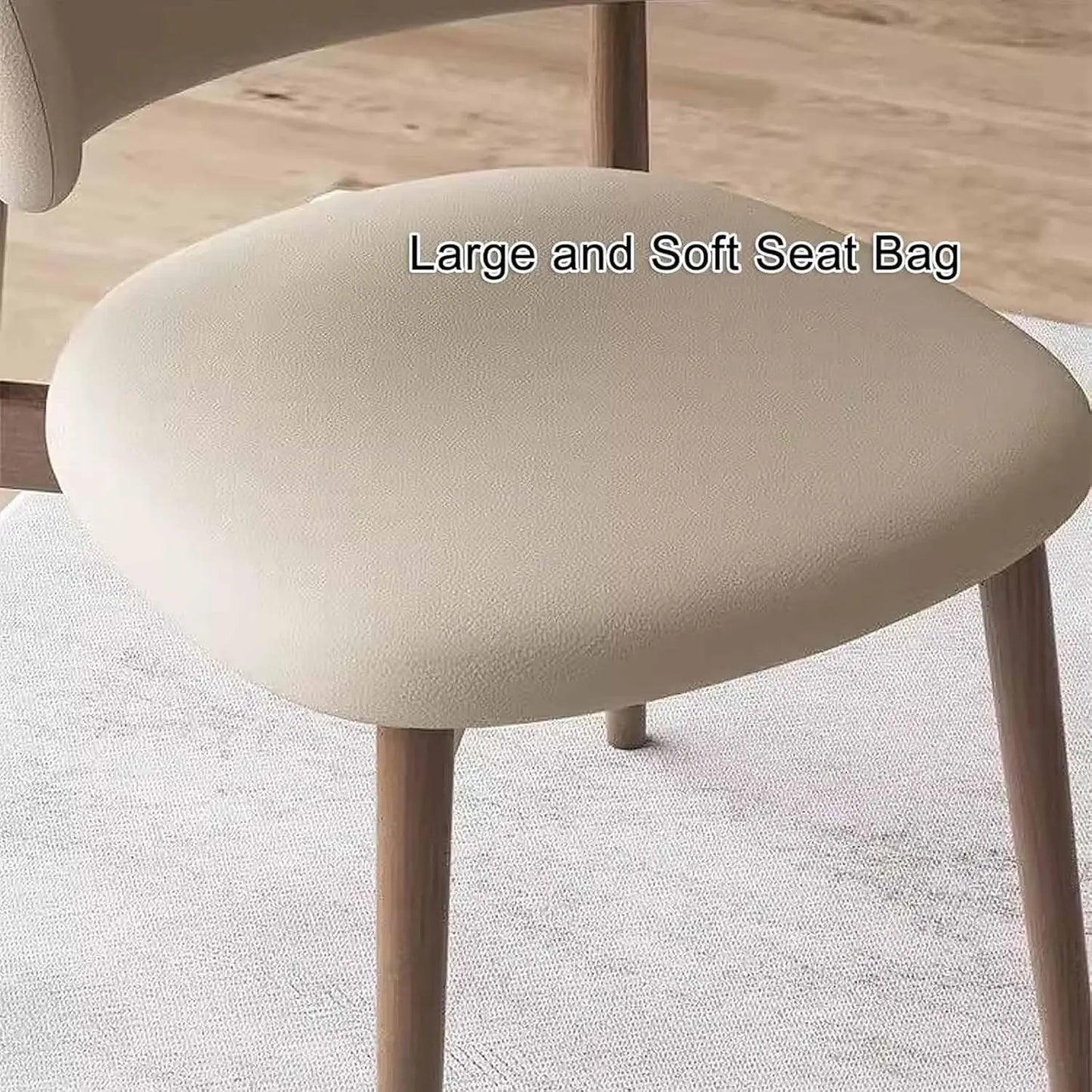 Cafe lounge chair, upholstered dining chair, curved back cushion, modern armless dining side chair