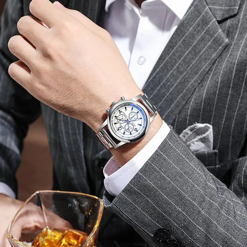 Men Watches 2023 Top Brand Stainless Steel Sport Quartz Hour Wrist Analog Watch Relojes Para Hombre שעון יד לגבר Мужские Часы