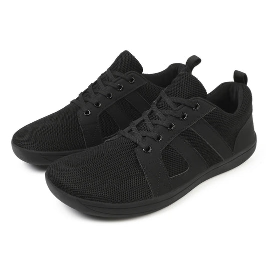 Mens Barefoot Shoes Wide Toe Box Faux Fur Lined Ankle Sneakers Lace Up Shoes Lightweight Jogging Shoes Casual Walking Shoes