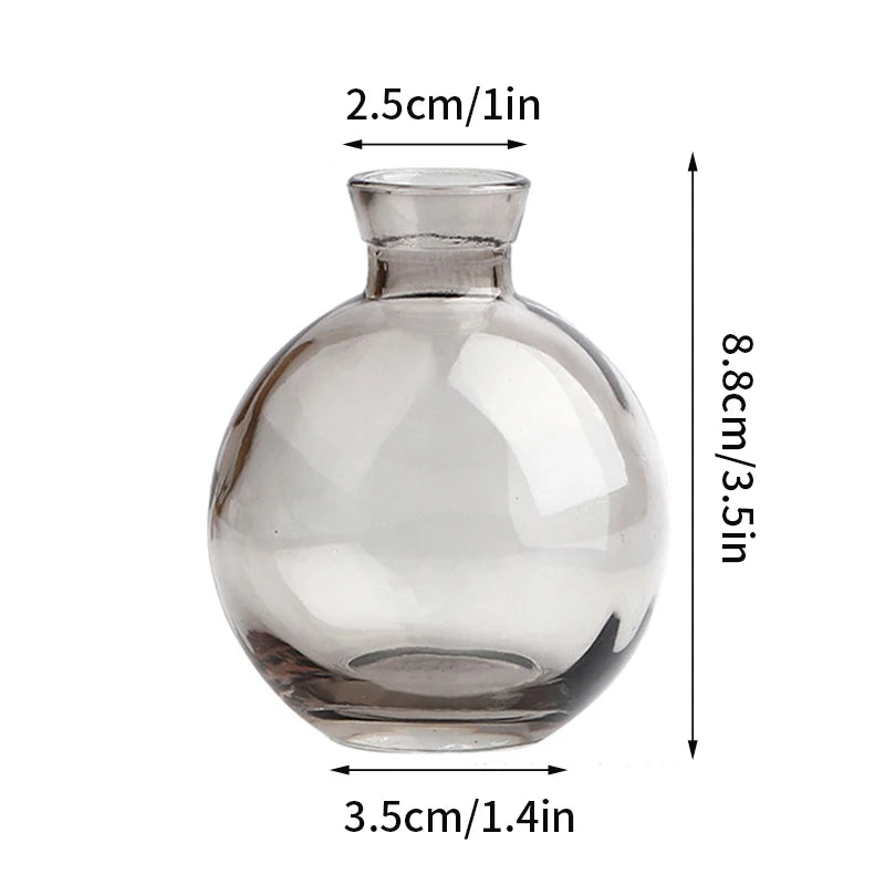 Brown Retro Glass Vase Plant Flowers Bottle Flower Arrangement Hydroponic Terrarium Desktop Vase Creative Home Decor Flower Pot