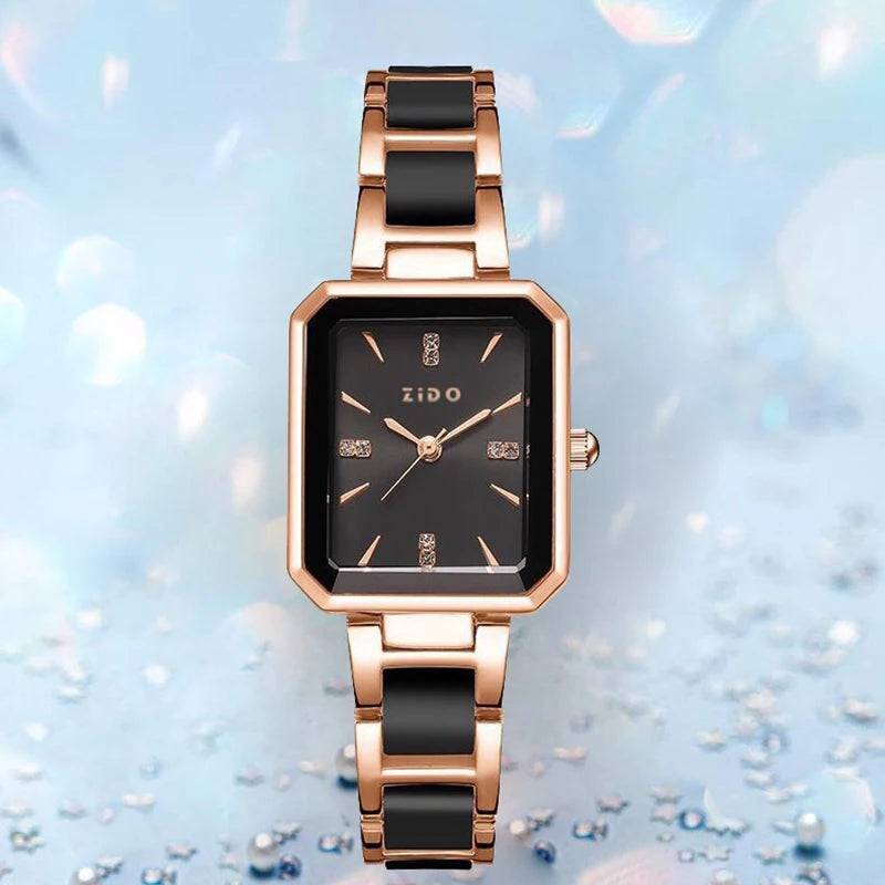 UTHAI Watch For Women Light Luxury Simple High Quality Stainless Steel Female Fashion diamond inlay Clock Watches