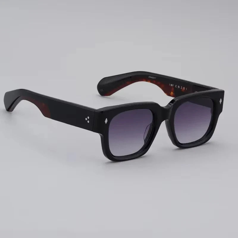 Sunglasses for Men Vintage Acetate Luxury Designer Sunglasses Women Occhiali Da Sole Da Uomo ENZO Red Lens Sunglasses