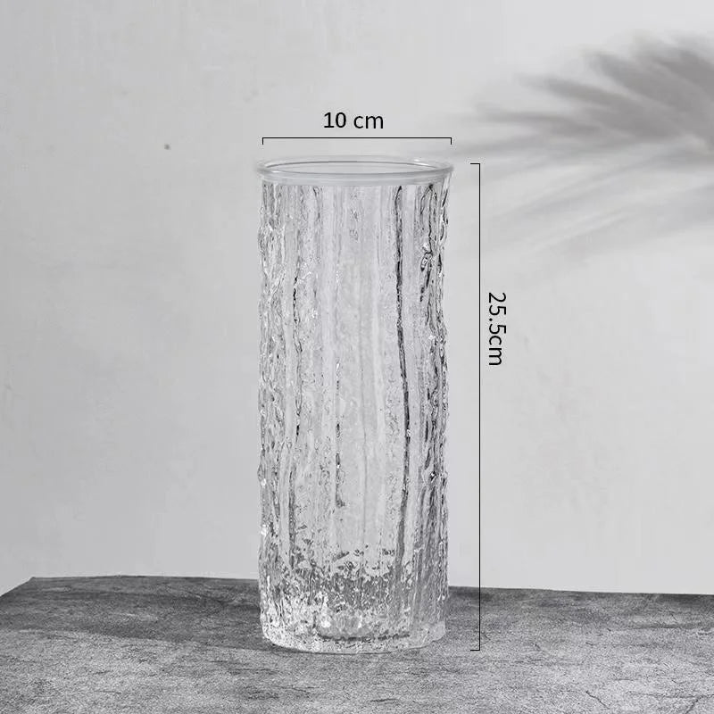 Transparent Glass Vase Flower Arrangement Art Dried Fresh Flowers Roses Office Desktop Living Room Bedroom Wedding Dining Room