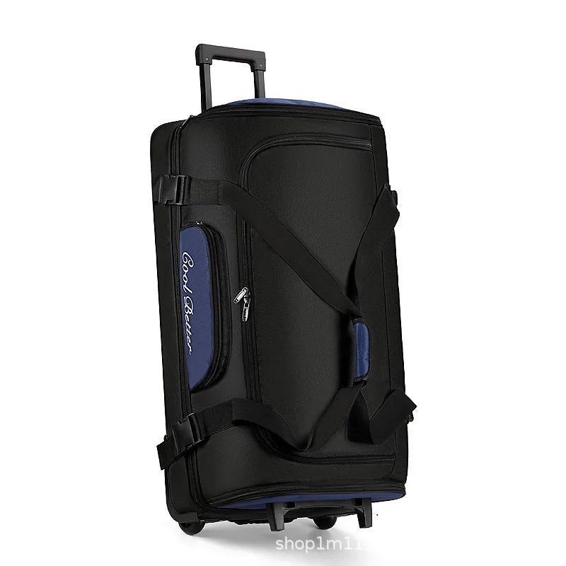 KLQDZMS Oxford Cloth Suitcase 34 Inch Large Capacity Zipper Trolley Bag Expandable Storage Bag Universal Wheel Rolling Luggage