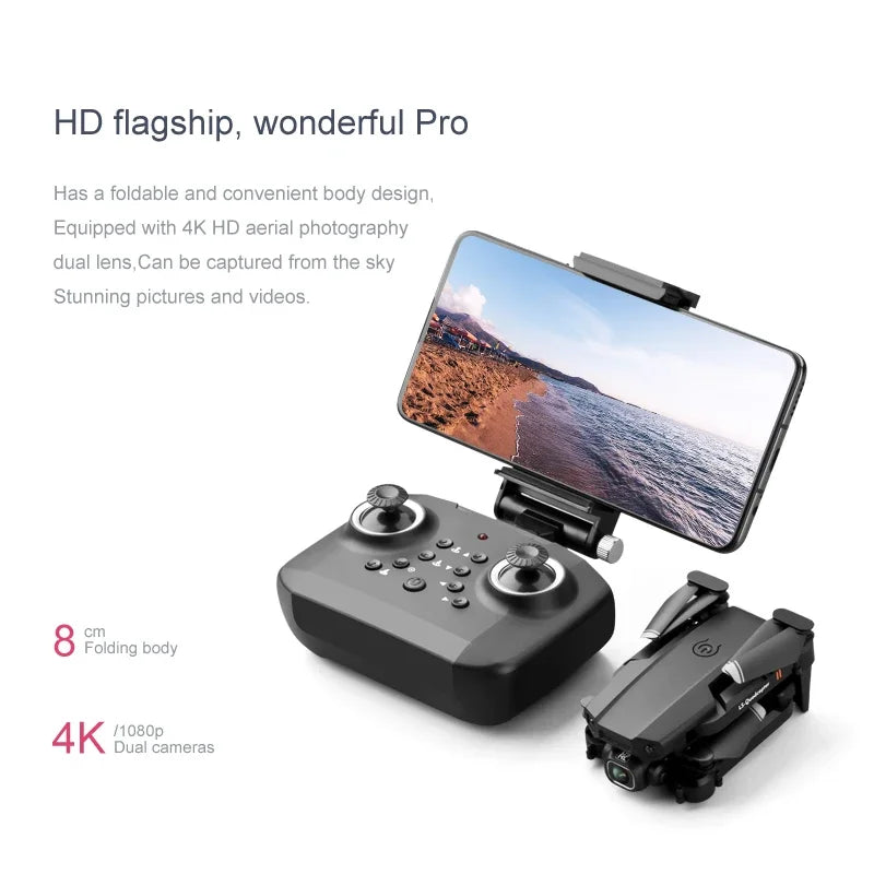 2024 New XT6 Mini Drone 4K 1080P HD Camera WiFi Fpv Air Pressure Altitude Hold Foldable Quadcopter RC Dron Kid Toy Boys GIfts