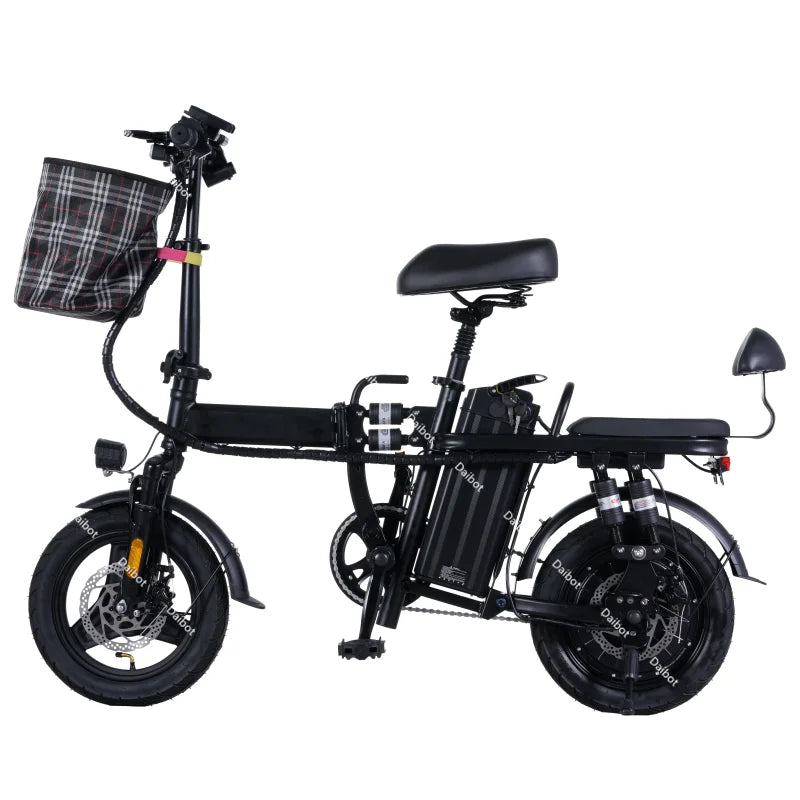 US Stock Adult Folding Electric Bike For 2 People Powerful 500W 32KM/H Multi Shock Absorption Family Electric Bicycle Men Women