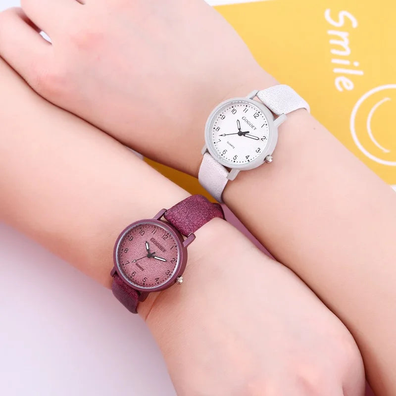 Women Watches Simple Casual Arabic Numbers Leather Analog Quartz Watches for Woman Fashion Ladies Clock Gift montres femmes