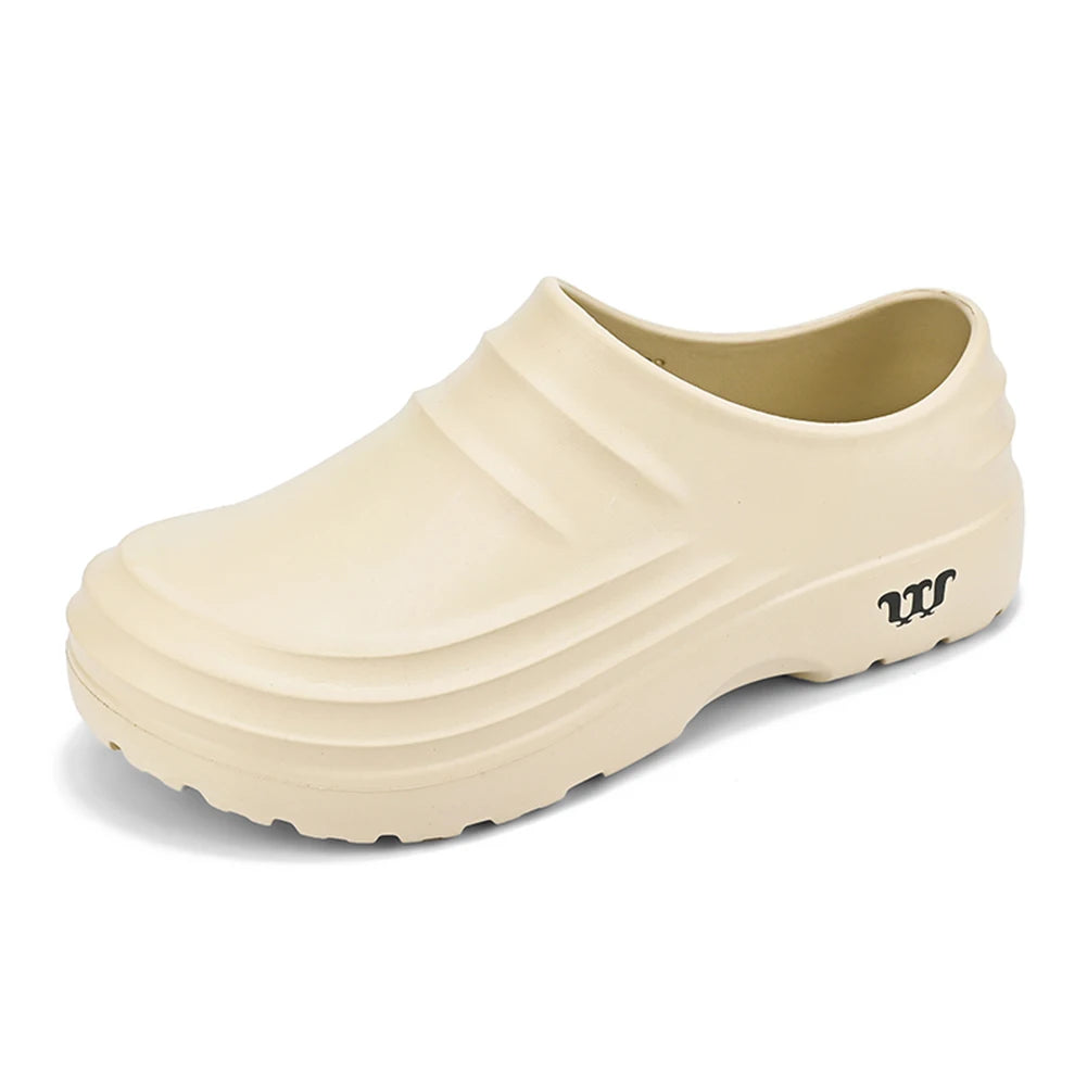Summer Chef Shoes Thickened Work Loafers Non-slip Warm Lined Fishing Shoes Waterproof Unisex Garden Shoes for Men Women