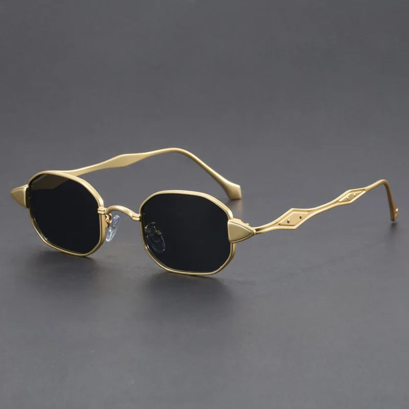 Narrow Sunglasses for Men Fashion Rectangle for Women Metal Decorative Glasses Trendy Luxury Brand Classic Sun Glasses New 2025