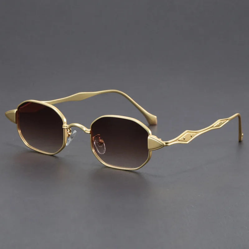Narrow Sunglasses for Men Fashion Rectangle for Women Metal Decorative Glasses Trendy Luxury Brand Classic Sun Glasses New 2025