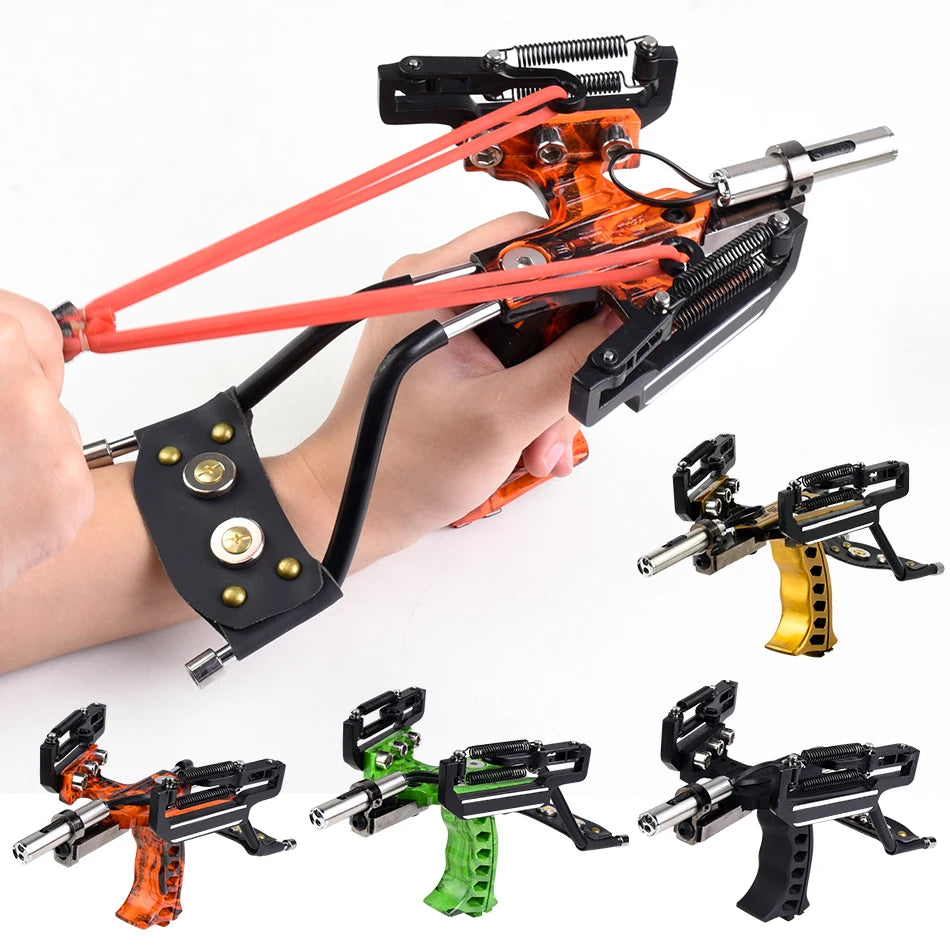 4-Color Powerful Laser Slingshot, Outdoor Hunting Shooting, Fast Sling Shot, Rubber Band Set, Practice Competition Exclusive