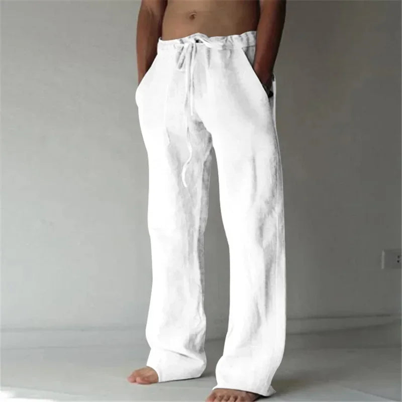 Men's Cotton Linen Casual Pants Male Shorts Pants Breathable Trousers Fitness Streetwear for Men Clothing Jogging Autumn Summer
