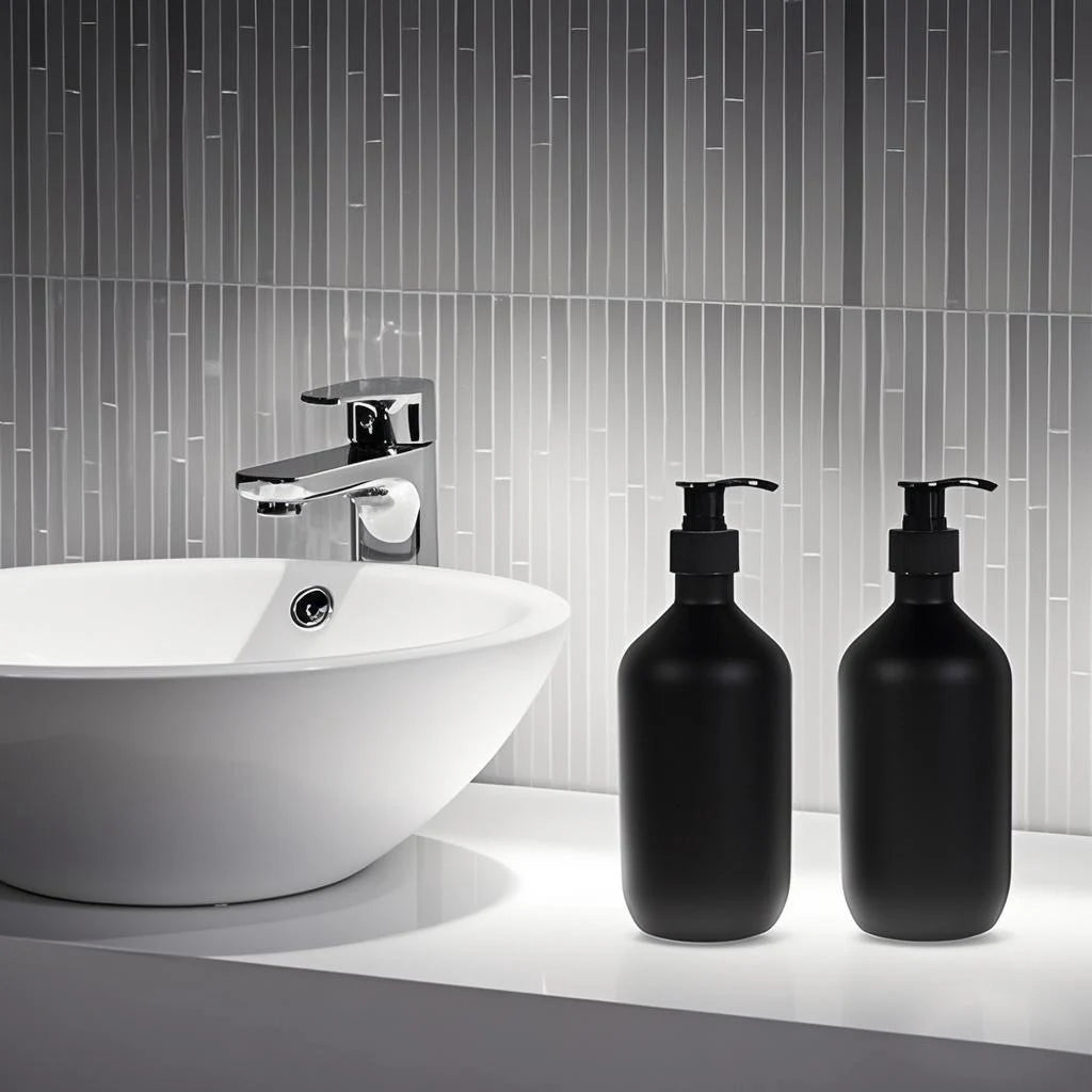 300/500ML Matte Black Liquid Soap Dispenser Refillable Shampoo Conditioner Body Lotion Container for Bathroom Supplies Hotel