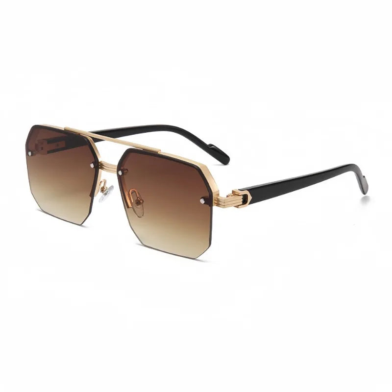 New men's driving sunglasses look slim and UV resistant, with a high-end feel and half frame design