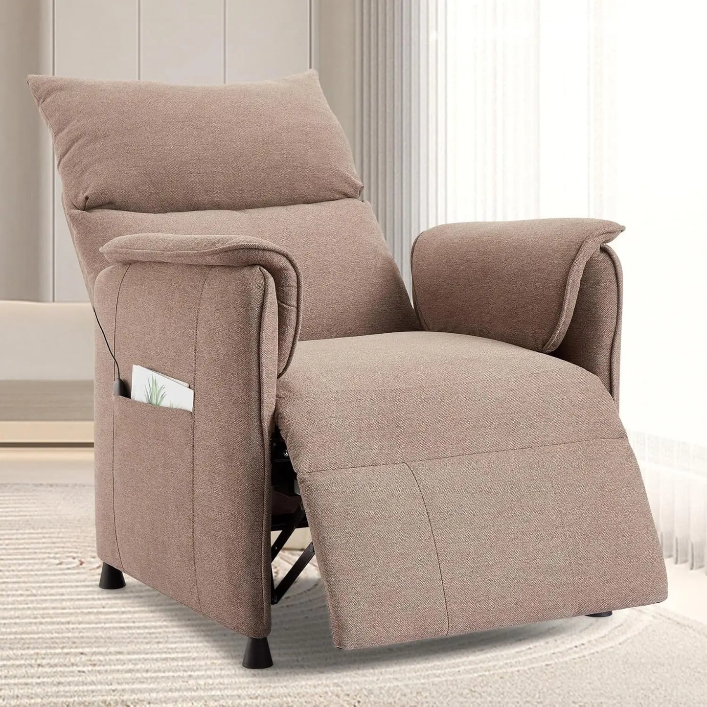 Recliner Chair with Memory Function, Adjustable Single Recliners Sofa with Remote Control for Adults, Home Theater Seating