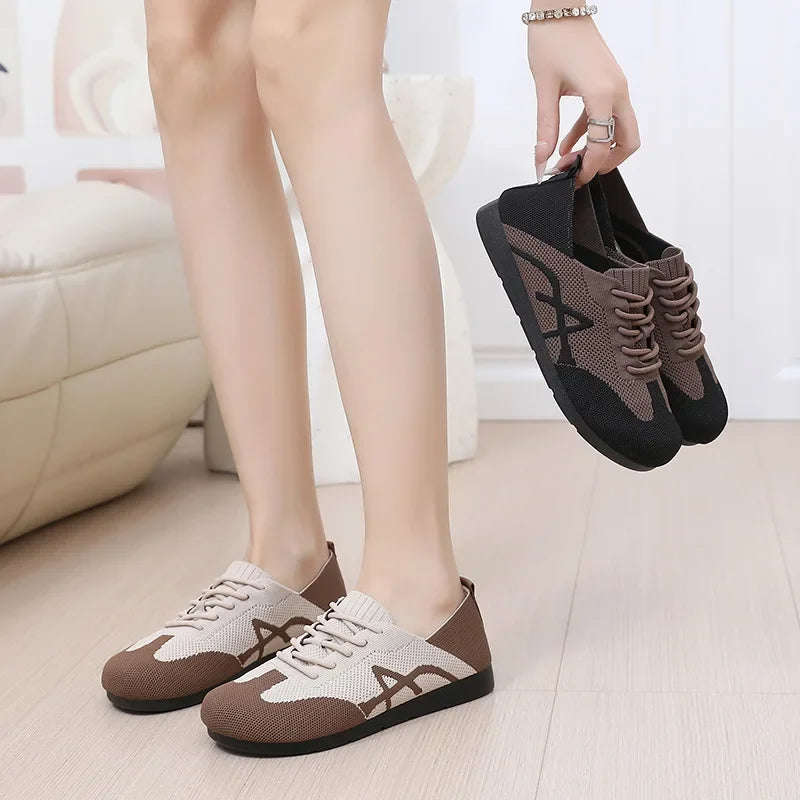 Women's Running Shoes Lightweight Flat Platform Sneakers for Women Casual Comfortable Walking Shoes Relaxing Breathable Shoes