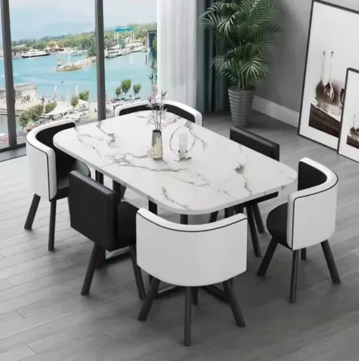 Dining Table, Rectangular for Dining Room/living Room, Kitchen Dining Table Set with Metal Legs