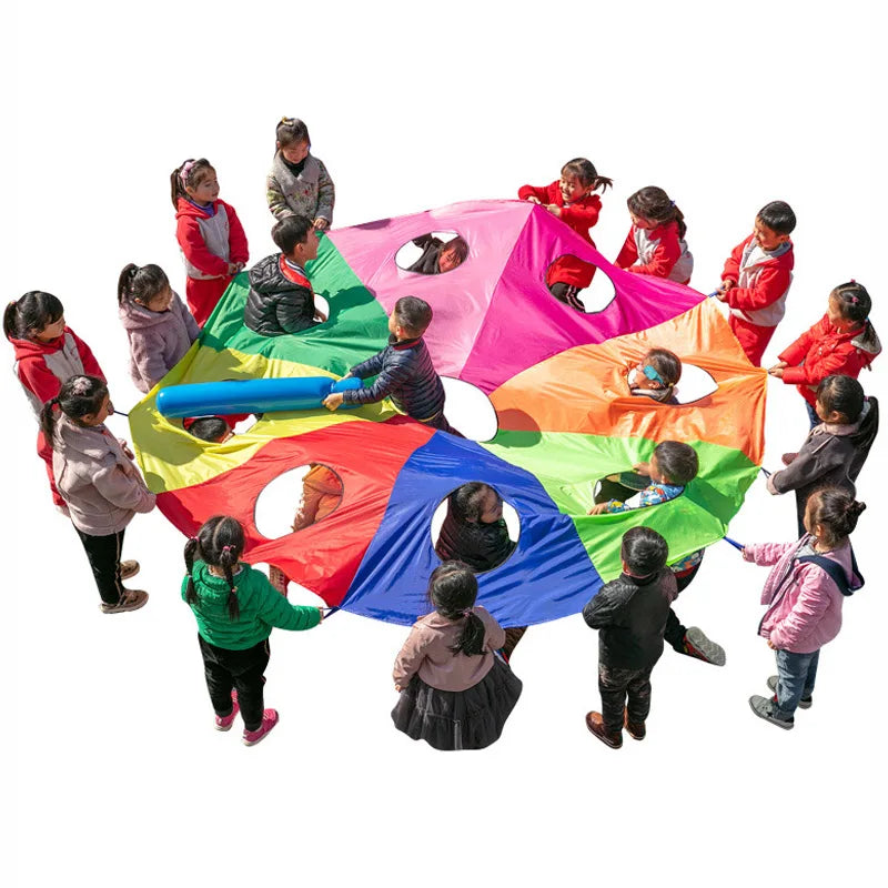Kids Whack A Mole Game Rainbow Umbrella Kindergarten Outdoor Fun And Sports Paracaidas Toy Buiten Speelgoed Voor Kinderen
