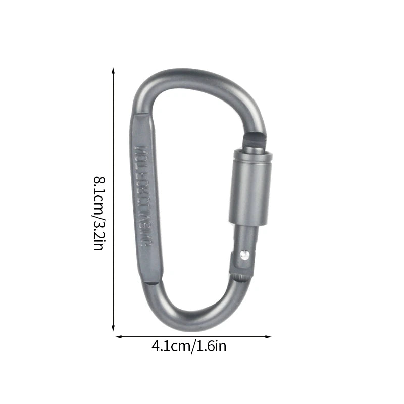 1/5 Camping Backpack Keychain Tent Hook Survival Buckle Tactical Carabiner Aluminium Alloy Mountaineering Buckle Camping Tool