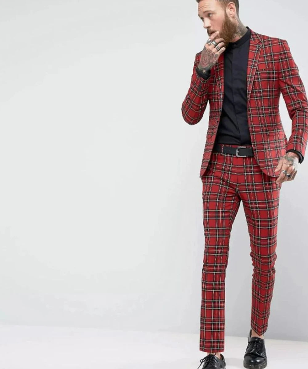 High Quality Men Suit Two-pieces(Jacket+Pants) New Fashion Formal Groom Wedding Prom Banquet Male Clothing