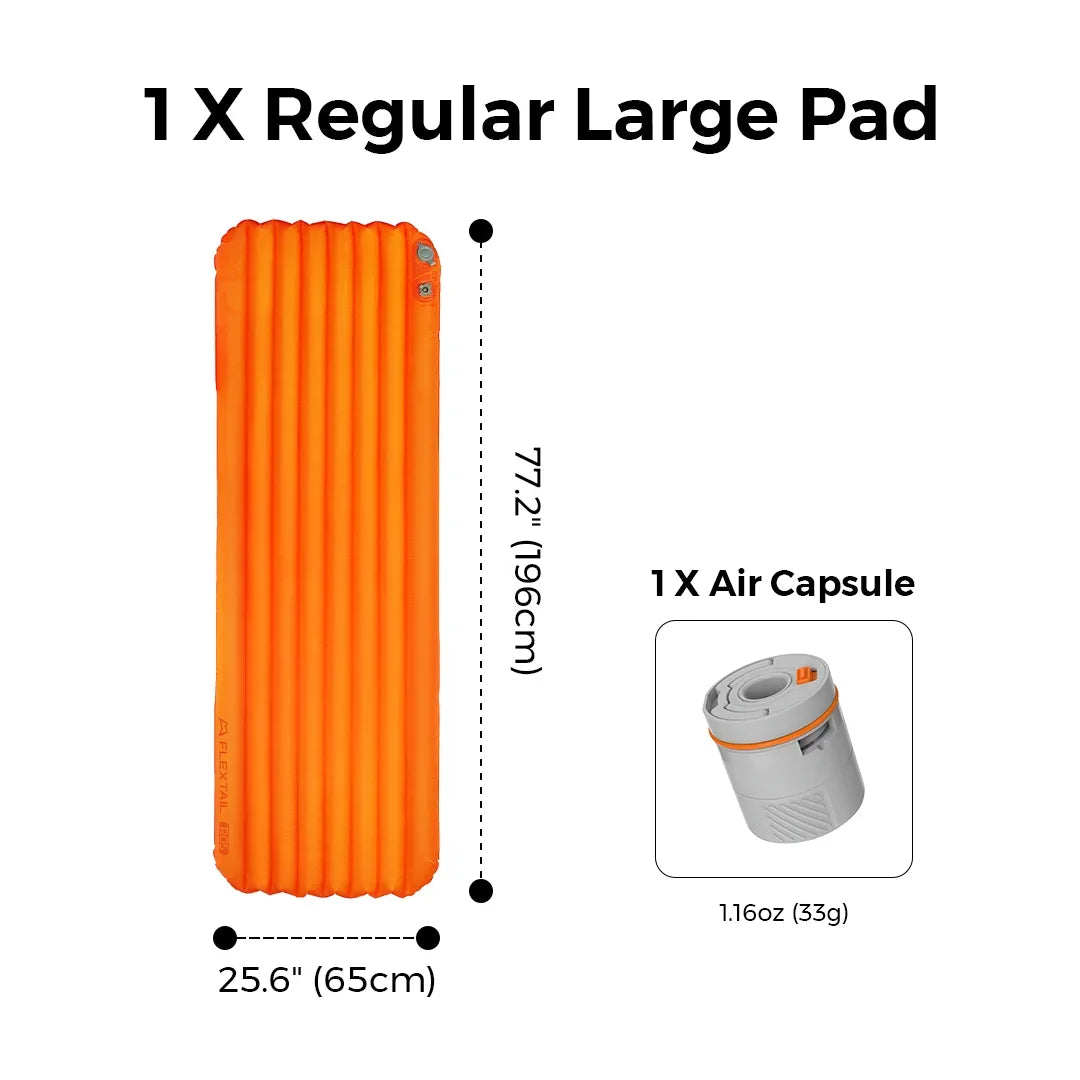 FLEXTAILGEAR ZERO MATTRESS MUMMY - Insulated Sleeping Pad with 6.0 / 5.6 R-Value, Ultralight Inflatable Camping Mat