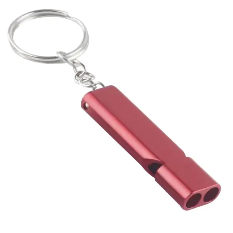 Dual Frequency Survival Whistle Flat Metal Whistle for Outdoor Hiking Climbing Emergence Whistle Cheerleading Souvenirs