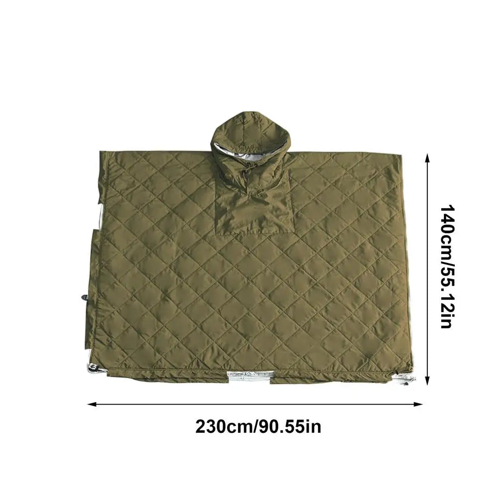 Sleeping Bag Jacket Camp Poncho Sleeping Bag Wearable Hooded Blanket Portable Water-Resistant Lazy Sleeping Bag Winter Poncho
