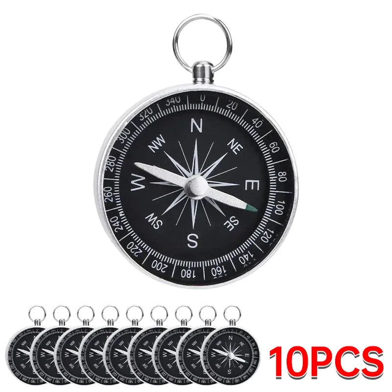 Pocket-sized Compass, Portable Survival Movement Navigation Compass with Key Ring, Suitable for Outdoor Camping and Hiking