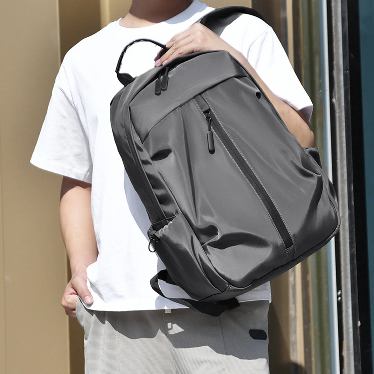 Men's Casual Large Capacity Travel Charging Backpack Lightweight Waterproof Computer Backpack Student School Bag Unisex