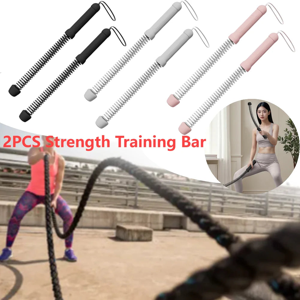 2Pc Strength Training Bar Ergonomic Fitness Grip Bar Biceps Triceps Strengthener Spring Arm Strength Expander Arm Muscle Trainer