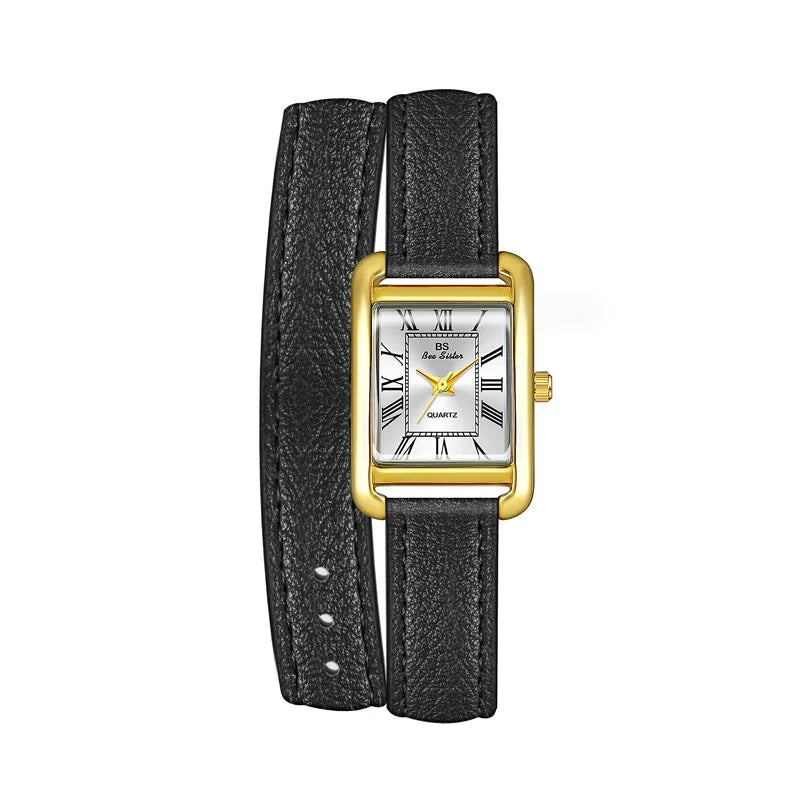 Women's Watch Elegant Retro Small Square Watch High Quality Leather Strap Waterproof Wristwatch Gift For Girlfriend